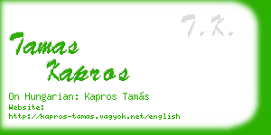 tamas kapros business card